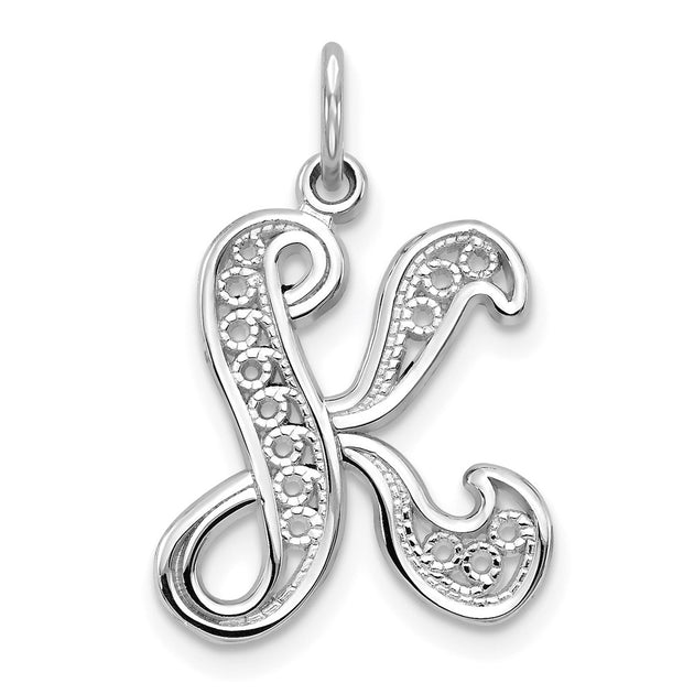 Diamond2Deal Initial K Pendant Silver 2