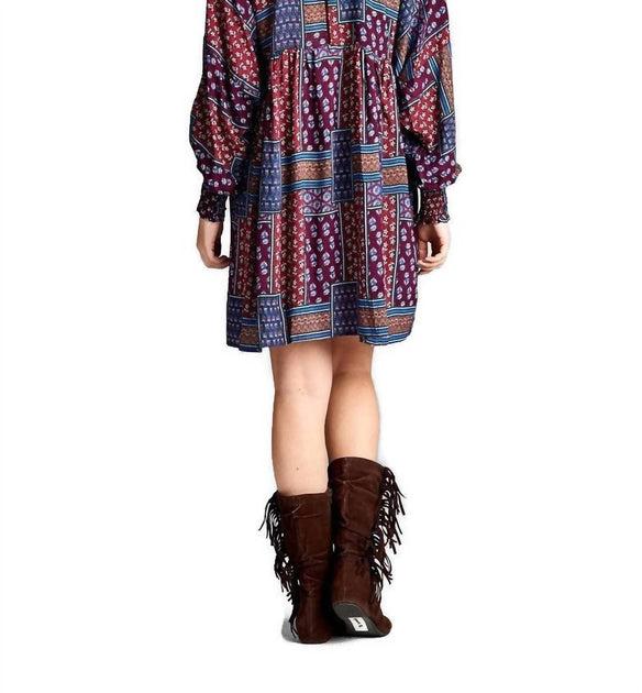 Velzera Baby Doll Color Block Mini Dress Multi Medium 5