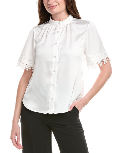Gracia Satin Blouse White Small 2