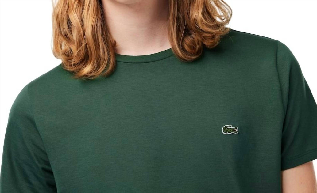 Lacoste Short Sleeve Crew Neck Pima Cotton T-Shirt Green Small 3