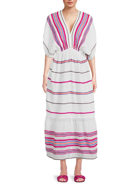LEMLEM Leila Plunge Midi Dress Multi Medium 2