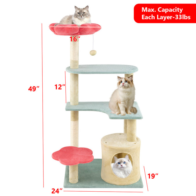 Hivvago Ästhetischer Katzenbaum Beige 4