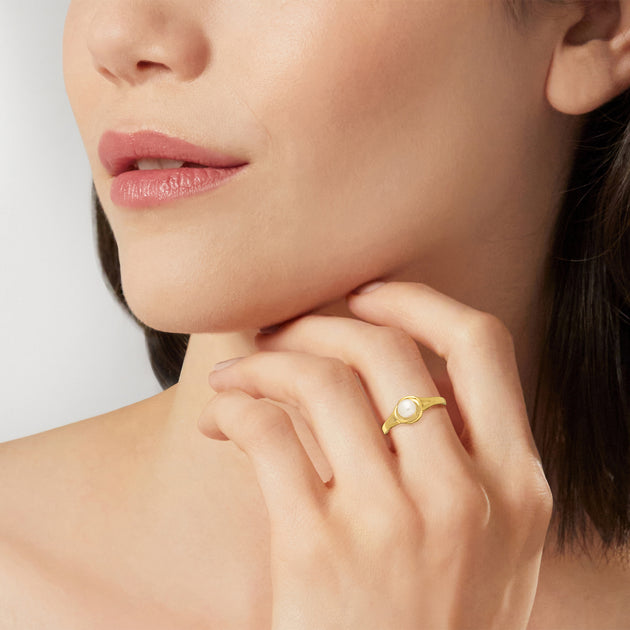 Ross-Simons RS Pure Cultured Pearl Ring Yellow Gold US 9 3