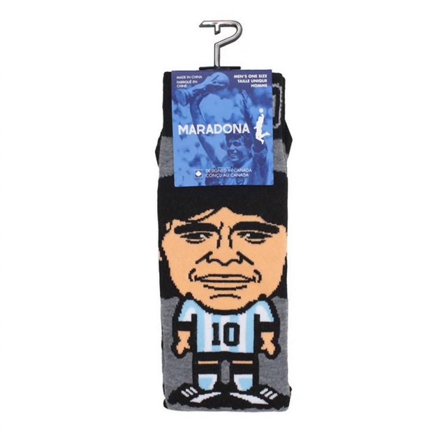 Perri's Socks Diego Maradona Cantoon Crew Socks Grey One Size 4