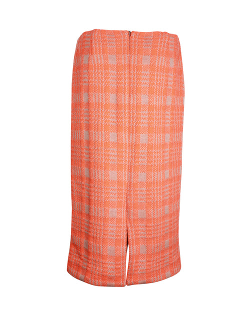 Dries Van Noten Check Knee-Length Skirt Orange FR 40 4