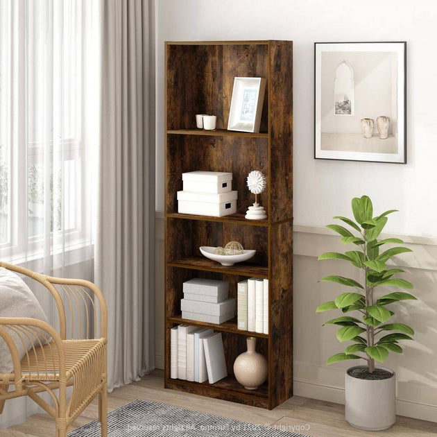 Hivvago 71-inch 5-Shelf Bookcase Black 3