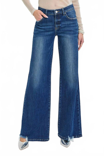 RISEN Mid Rise Wide Leg Jeans Blue 25 4