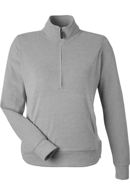 J. America Element Fleece Quarter-Zip Sweatshirt Grey Small 2