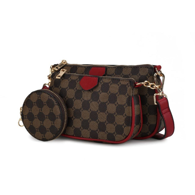 MKF Collection Evanna Crossbody Handbag Set Brown Small 2