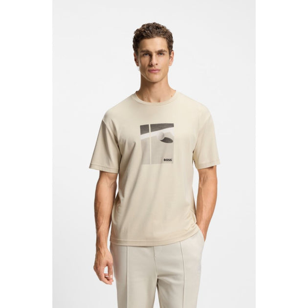 Boss Tennis-artwork T-shirt Beige Medium 4
