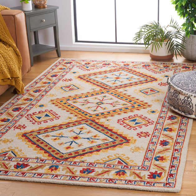 Safavieh Aspen handgefertigter Teppich, Elfenbein / Bunt 2