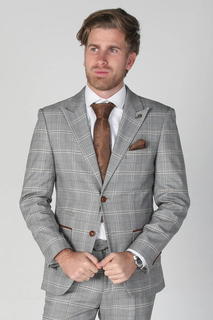 Paul Andrew Francis Check Blazer Grey US 48 2