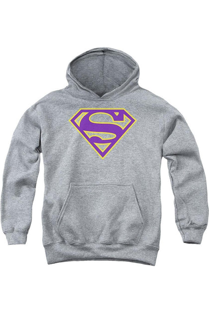 Gildan Superman Shield Hoodie Grey Medium 2