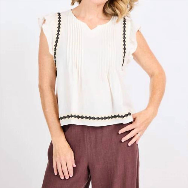 Sadie & Sage Memory Lane Tank Top Blanc Medium 2