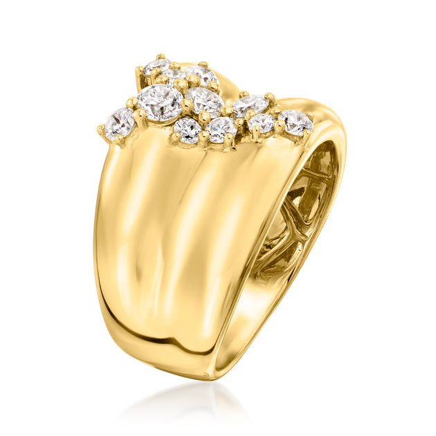 Ross-Simons Scattered-Diamond Ring Silver US 9 5