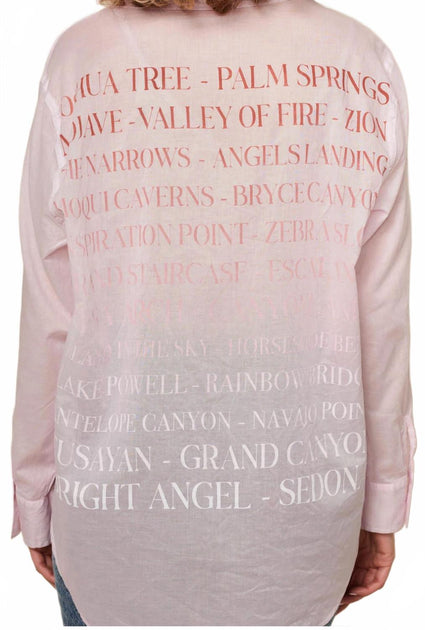 Sundry Oversized Destinations Shirt Pink XSmall 3
