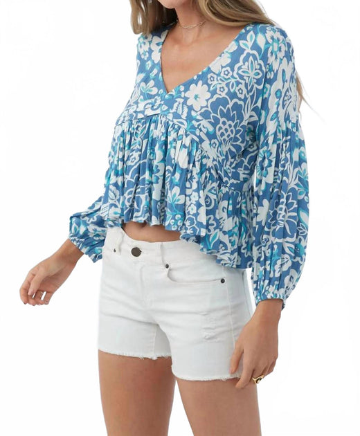 O'Neill Mary Cristina Floral Top Blue XSmall 3