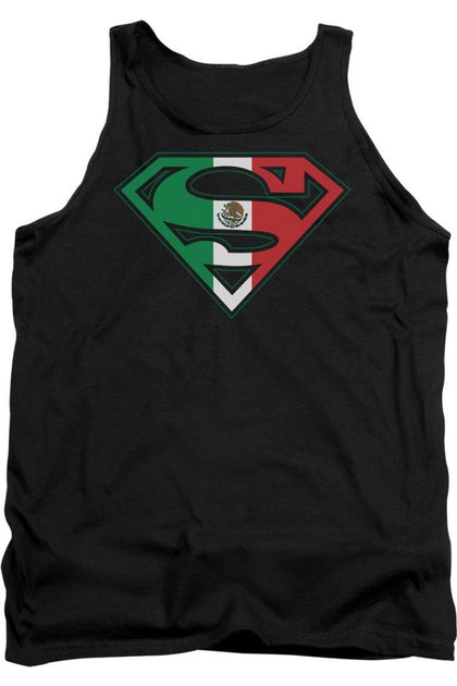 Gildan Superman Mexican Flag Shield Tank Top Black XL 2