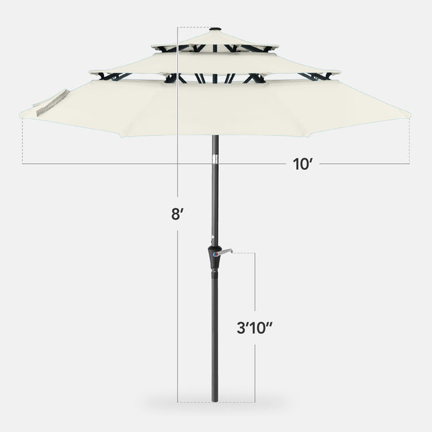 Best Choice Products 10ft 3-Tier Patio Umbrella Ivory 3
