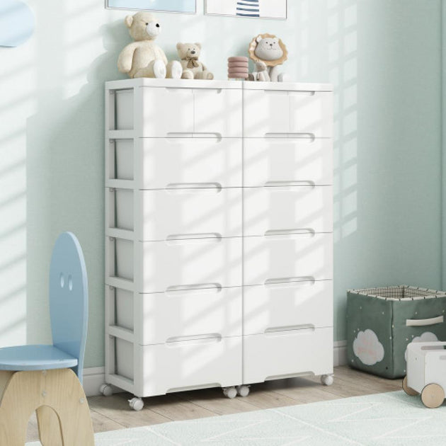 Hivvago Rolling Storage Cabinet White 2