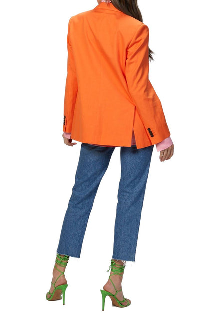 Msgm Single Breasted Jacket Orange EU 36 4