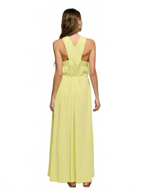 Nation LTD Brielle Halter Maxi Dress Yellow Large 4