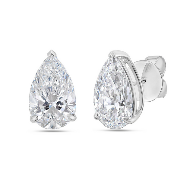 Diana M. Lab Grown Diamond Stud Earrings Silver 4