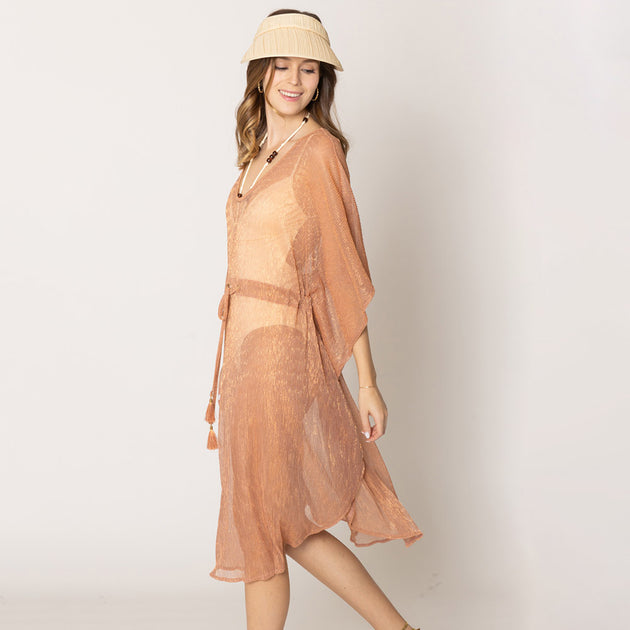 TRUEDAMES Lurex String Poncho Pink One Size 3