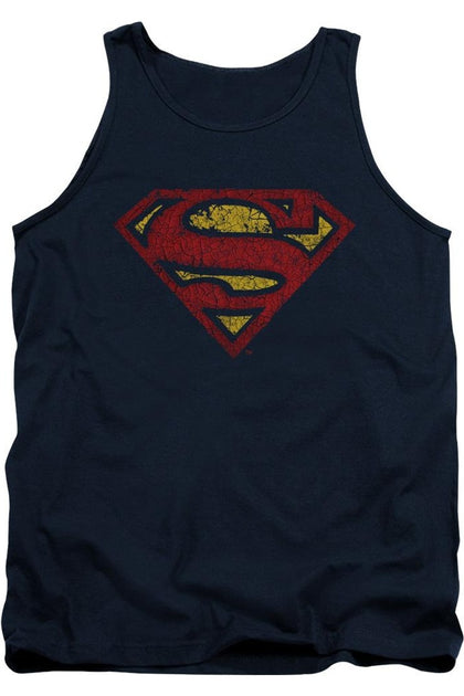Gildan Superman Crackle S Tank Top Blue Medium 2