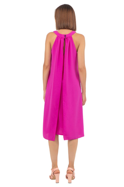 ISLE by Melis Kozan Halter Flutter Dress Pink Small 3
