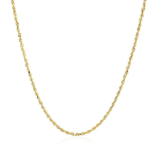 FASHNZFAB 10k Yellow Gold Solid Diamond Cut Rope Chain 1.40 mm Gold US 20 4