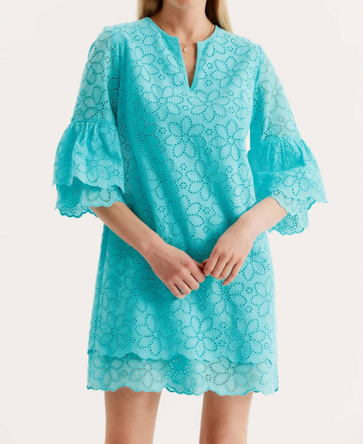 Tyler Boe Christa Eyelet Dress Blue XLarge 2