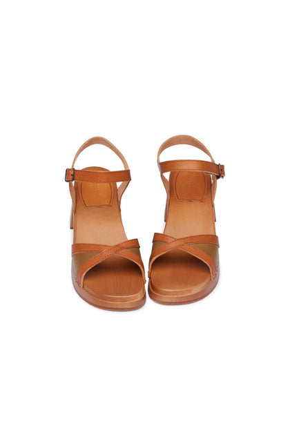 Swedish Hasbeens Triangle High Sandal Brown EU 38 3