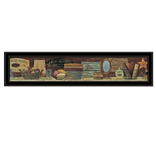 Hivvago Country Bath Shelf 3 Framed Print Black 2