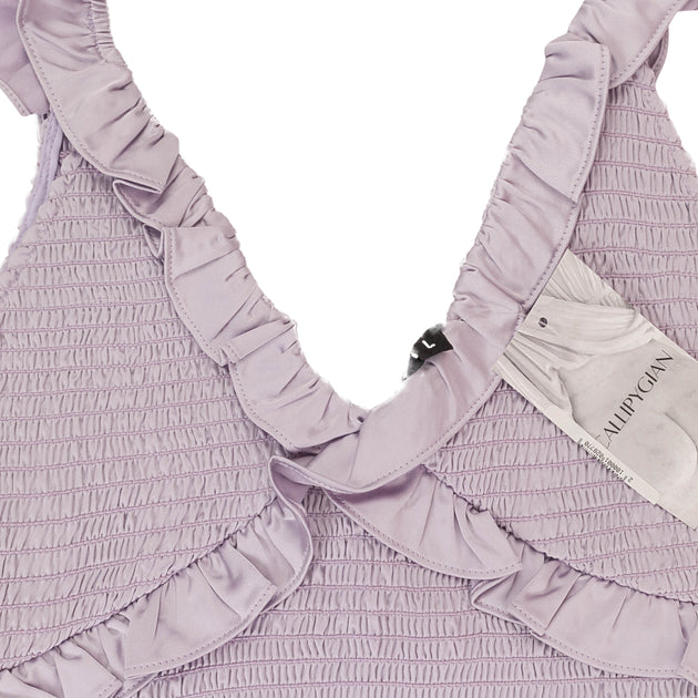 Callipygian Smocked Tank Top Lilac Large 4