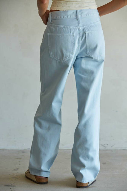 By Together Woven Straight Leg Pants Blue Medium 3