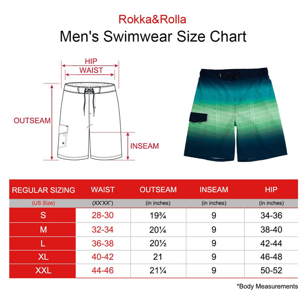 Rokka & Rolla Herren 9" Halb-elastische Bade-Shorts 3