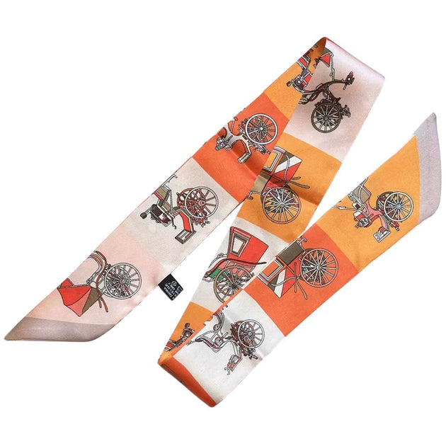TRUEDAMES Vintage Bicycle Print Twilly Scarf Multi One Size 4
