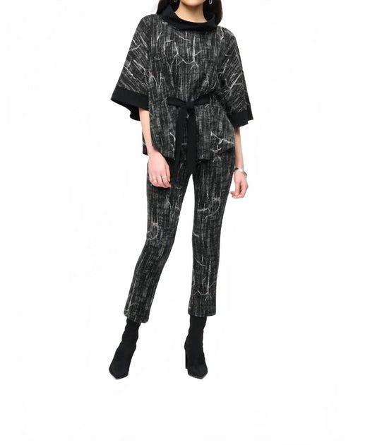 Joseph Ribkoff Jacquard Knit Abstract Pant Multi US 6 2