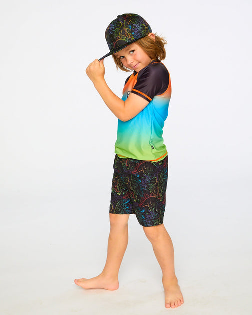 Deux par Deux Rashguard Orange Blue Green Gradient US 2T-3T 4