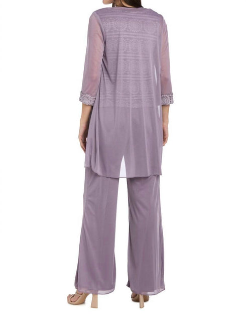 R & M Richards Embroidered Pant Suit Purple US 14 4