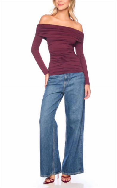 Susana Monaco Schulterfreies Raff-Top Lila Small 2
