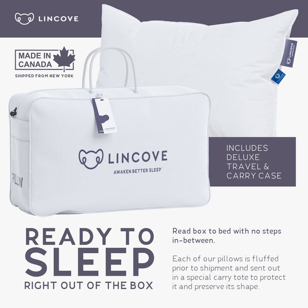 Lincove Cloud Canadian Down Pillow White 2 Pack 3