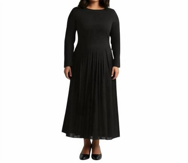 J.Crew Pleated Ballet Dress In Stretch Cotton Blend In Black