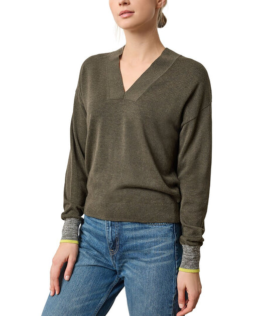 Lilla P V-Ausschnitt Pullover Sweater Grün XS 2