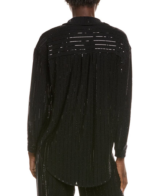 Anne Klein Pinstripe Tunic Black XS 3