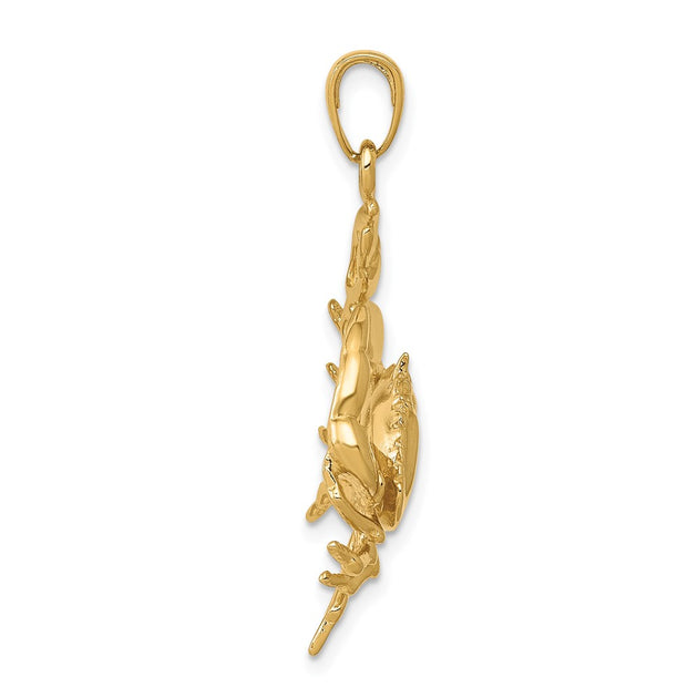 Diamond2Deal Stone Crab Pendant Yellow Gold 3
