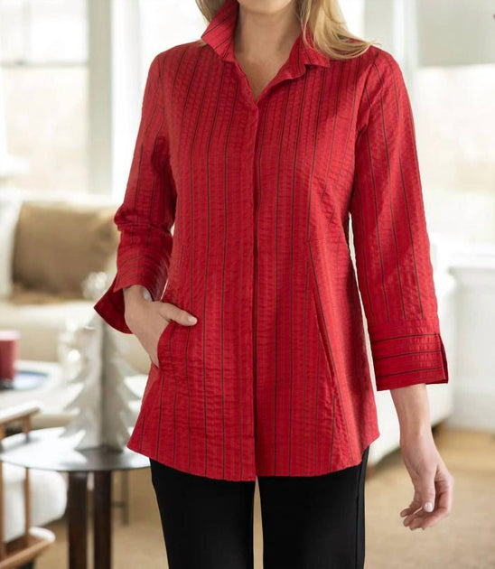 Habitat One Jacquard Stripe Top Red Medium 4