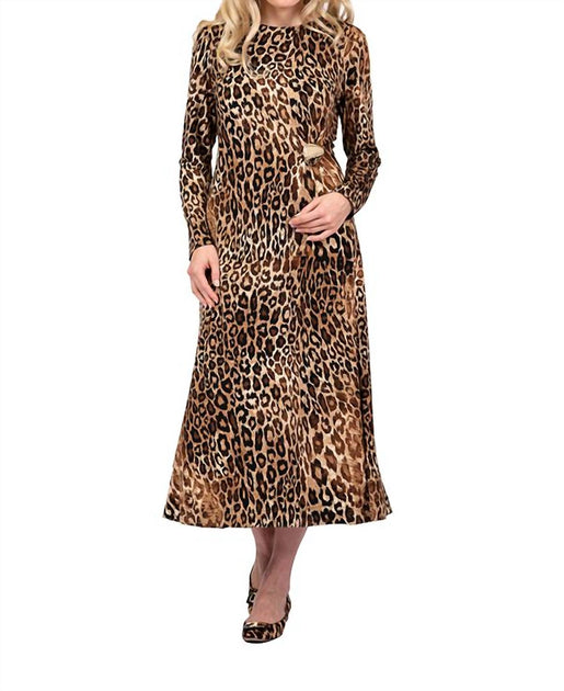 SCAPA 7872 Long-Sleeve Dress Brown Medium 2