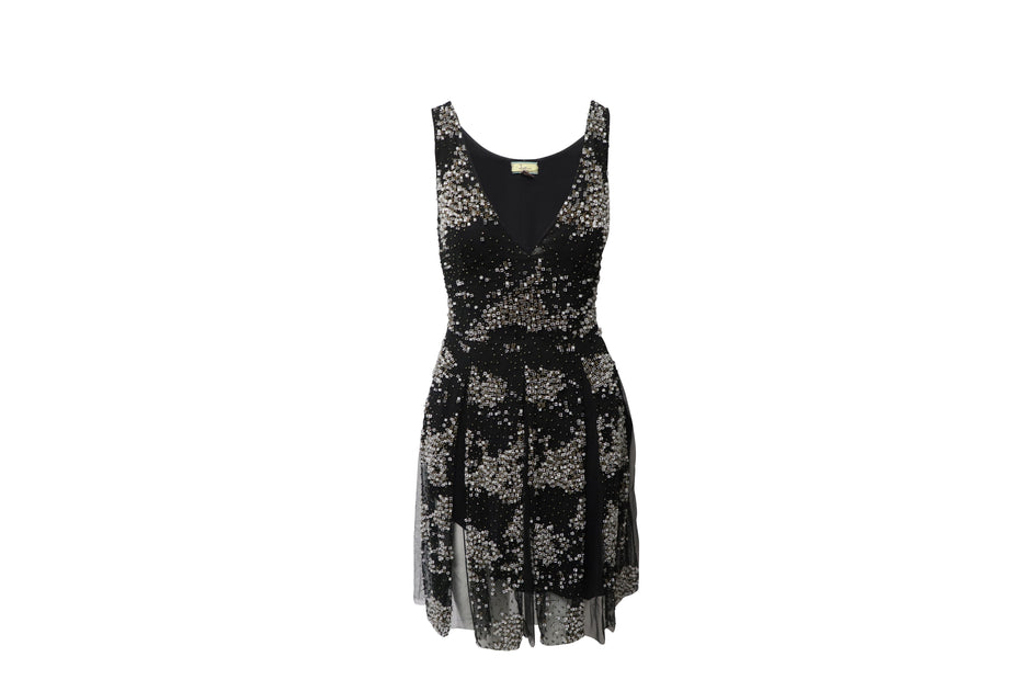Issa Cocktailkleid mit Perlen Schwarz Small 2